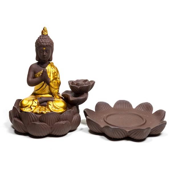 Lotus Buddha - Backflow & Rückfluss Kegelhalter aus Ton